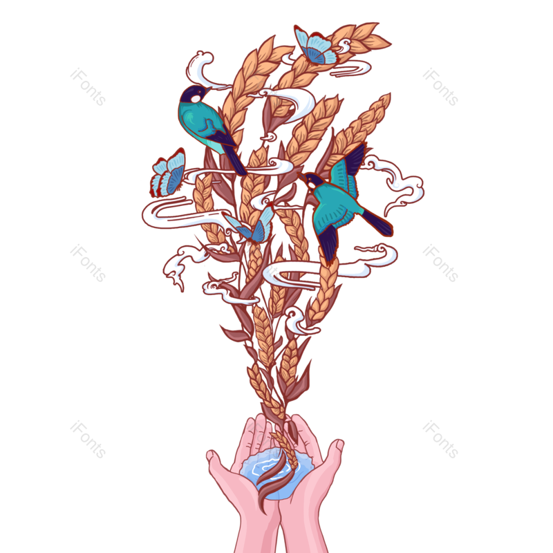 芒种图片,元素元素,麦子PNG,插画免抠素材